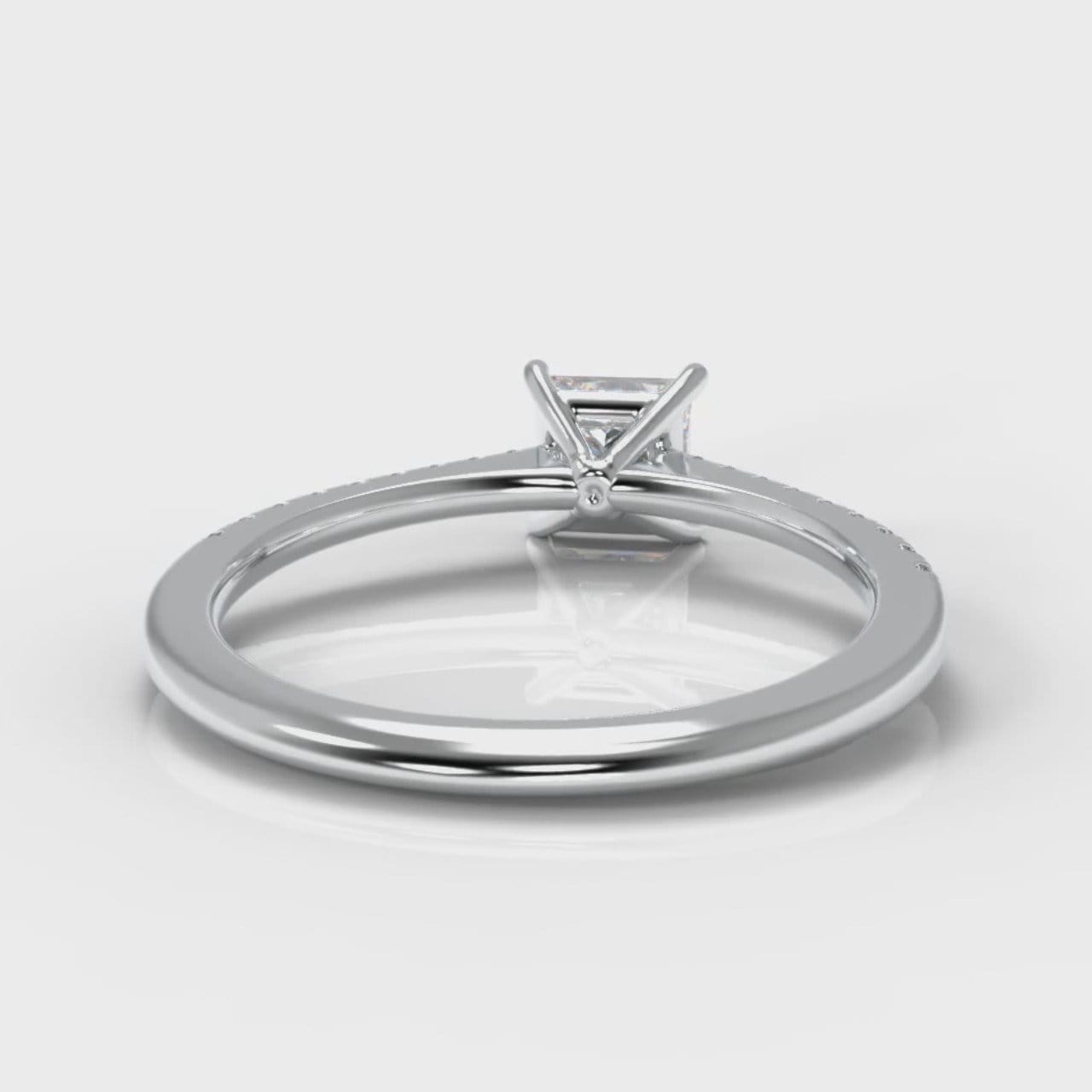 Petite Micropavé Princess Cut Diamond Engagement Ring
