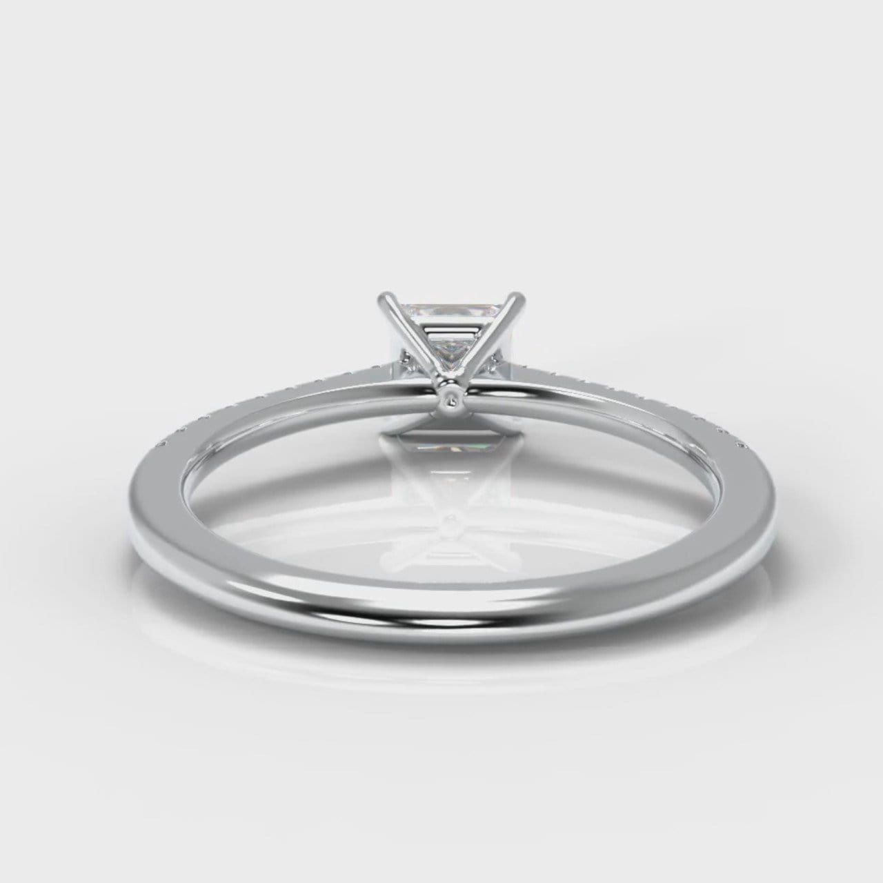 Petite Micropavé Princess Cut Diamond Engagement Ring