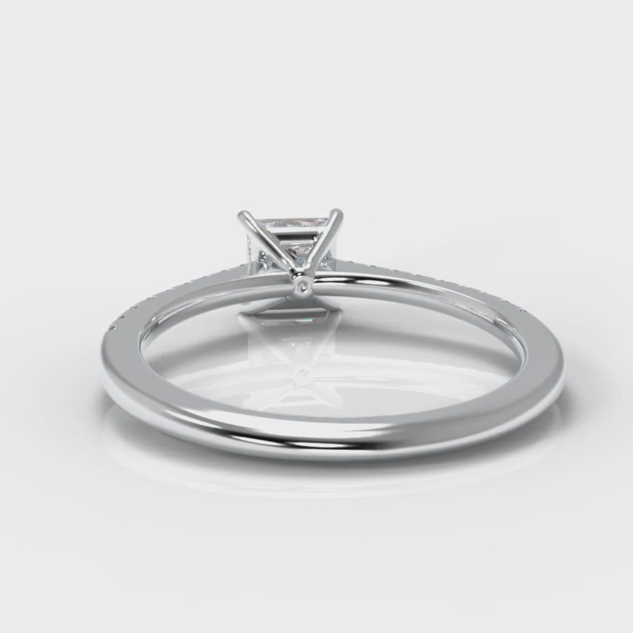 Petite Micropavé Princess Cut Diamond Engagement Ring