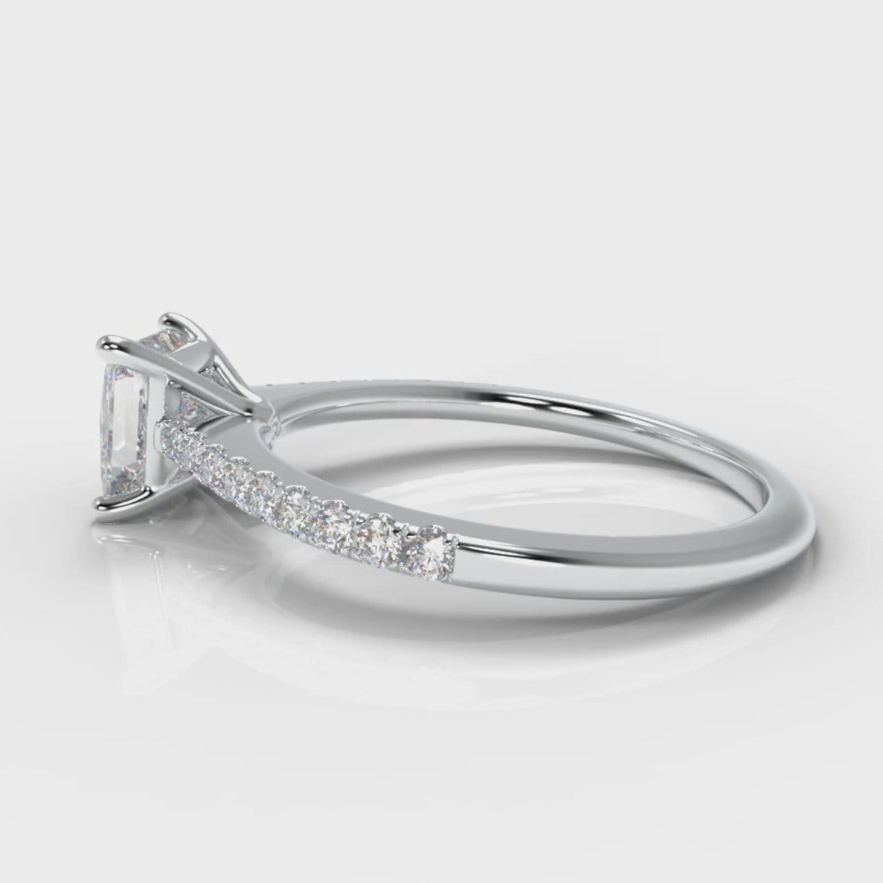 Petite Micropavé Princess Cut Diamond Engagement Ring