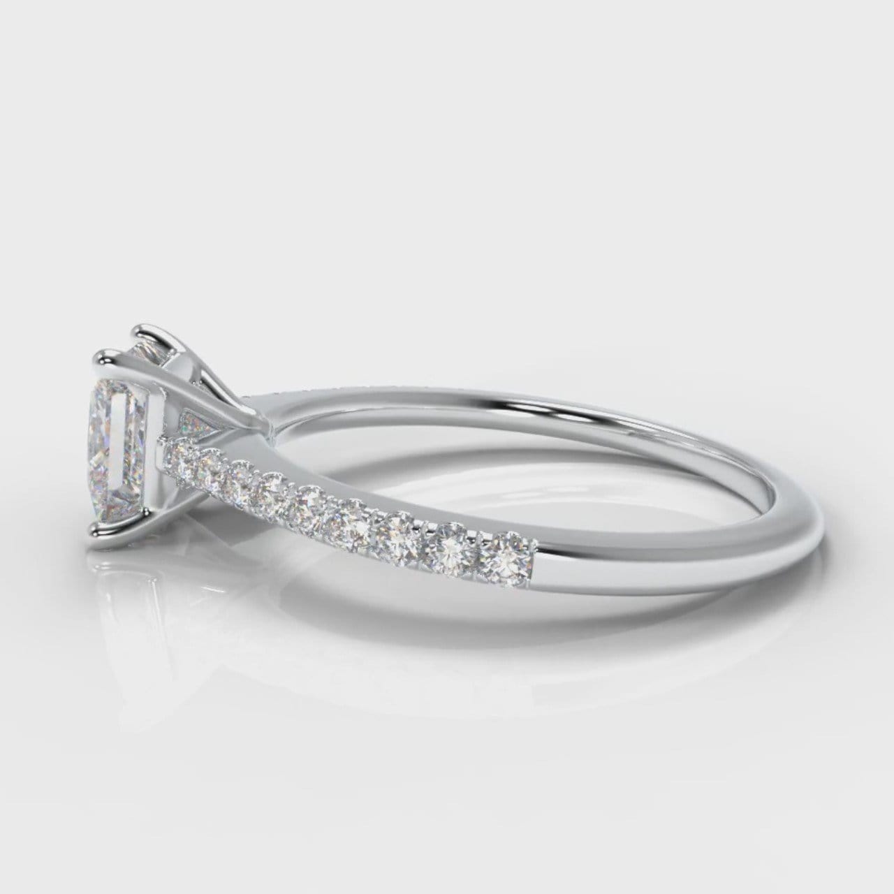 Petite Micropavé Princess Cut Diamond Engagement Ring