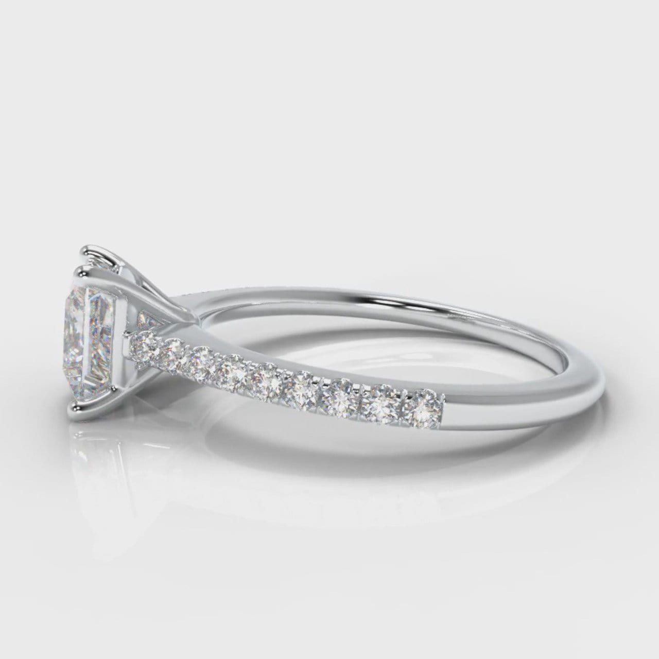 Petite Micropavé Princess Cut Diamond Engagement Ring