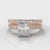 Carrée Micropavé Radiant Cut Diamond Bridal Set - Rose Gold