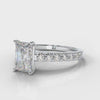 Carrée Micropavé Radiant Cut Diamond Engagement Ring