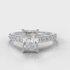 Carrée Micropavé Radiant Cut Diamond Engagement Ring