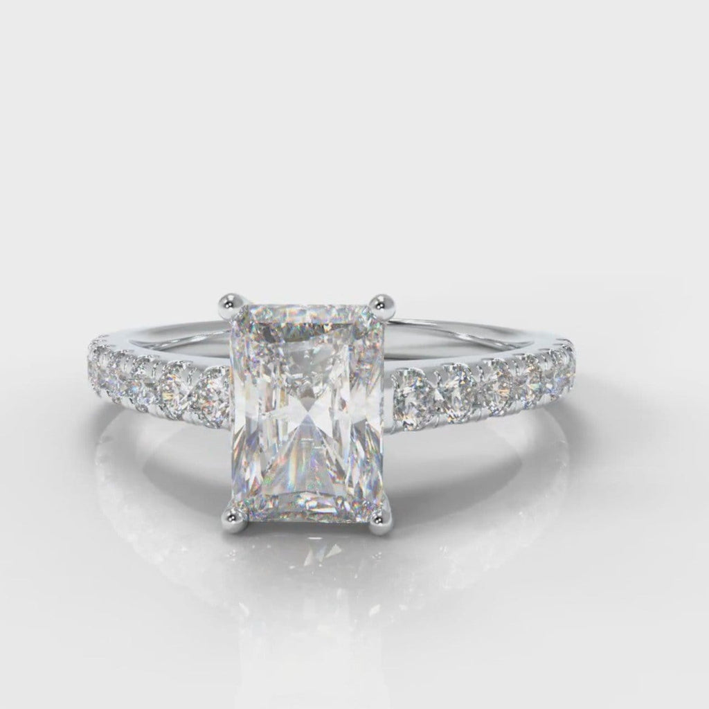 Carrée Micropavé Radiant Cut Diamond Engagement Ring