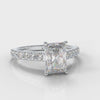 Carrée Micropavé Radiant Cut Diamond Engagement Ring
