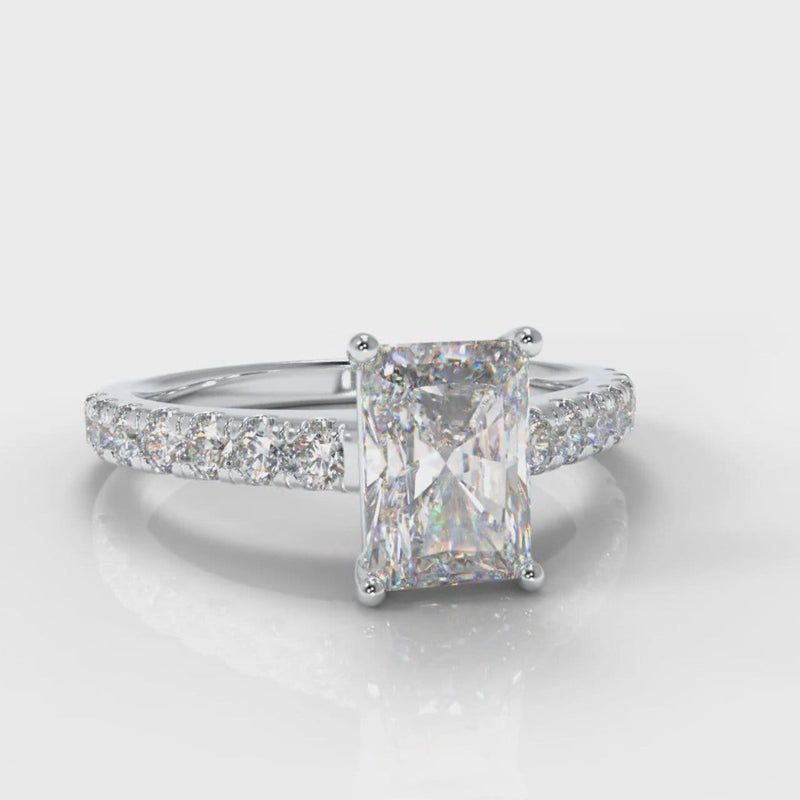 Carrée Micropavé Radiant Cut Diamond Engagement Ring