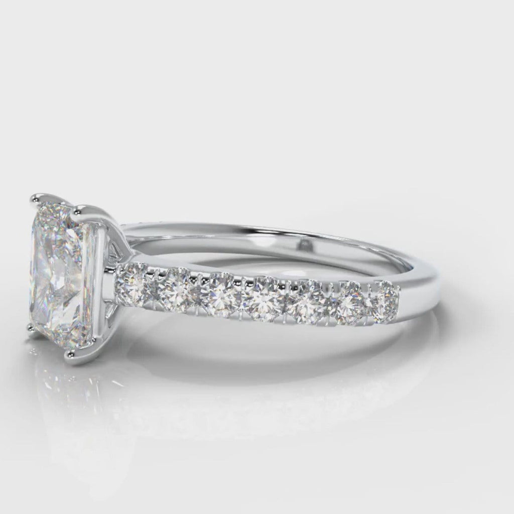 Carrée Micropavé Radiant Cut Diamond Engagement Ring