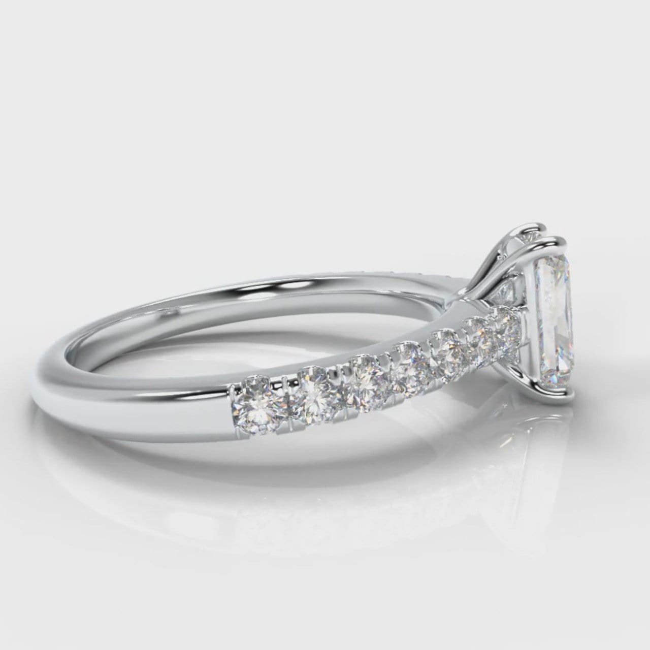 Carrée Micropavé Radiant Cut Diamond Engagement Ring