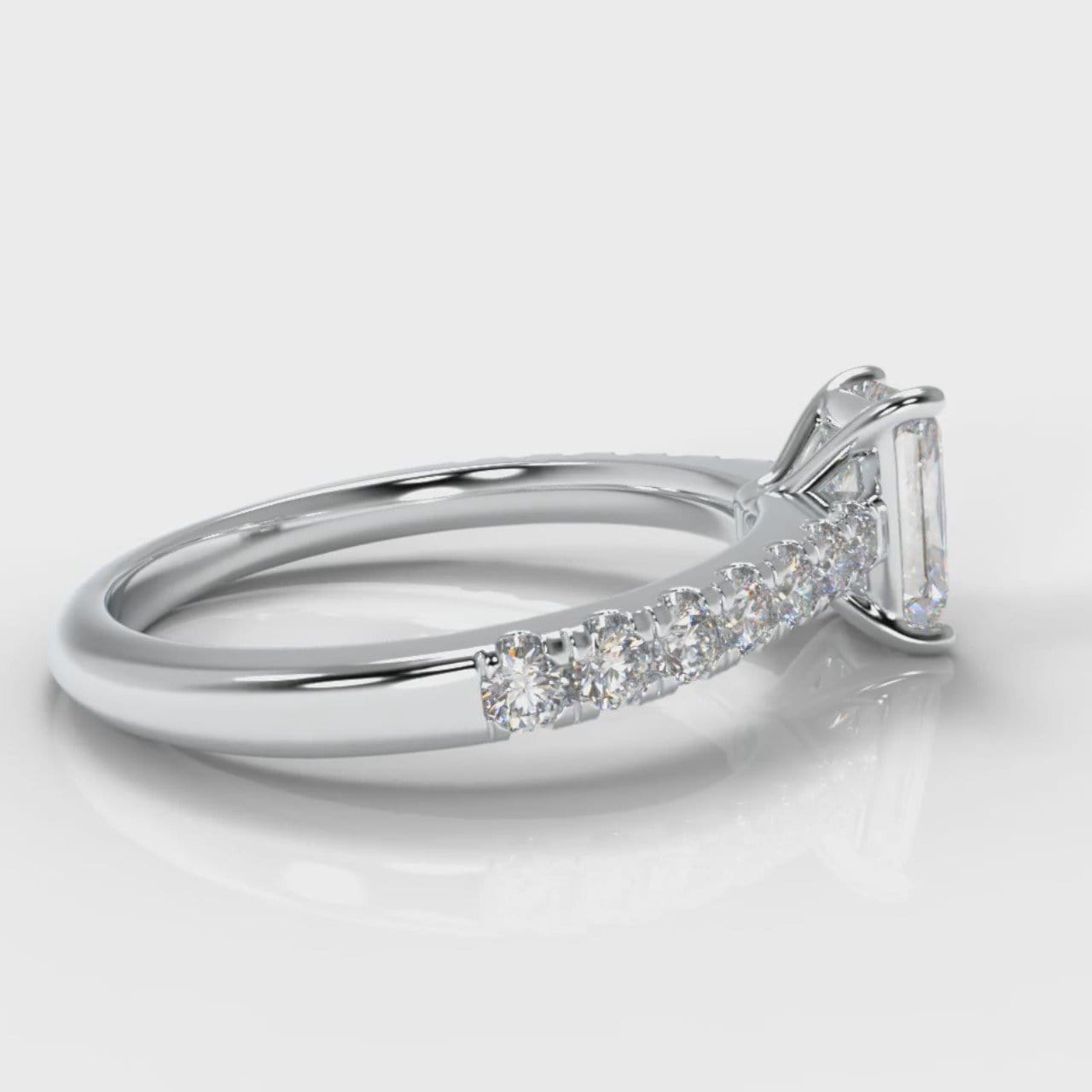 Carrée Micropavé Radiant Cut Diamond Engagement Ring
