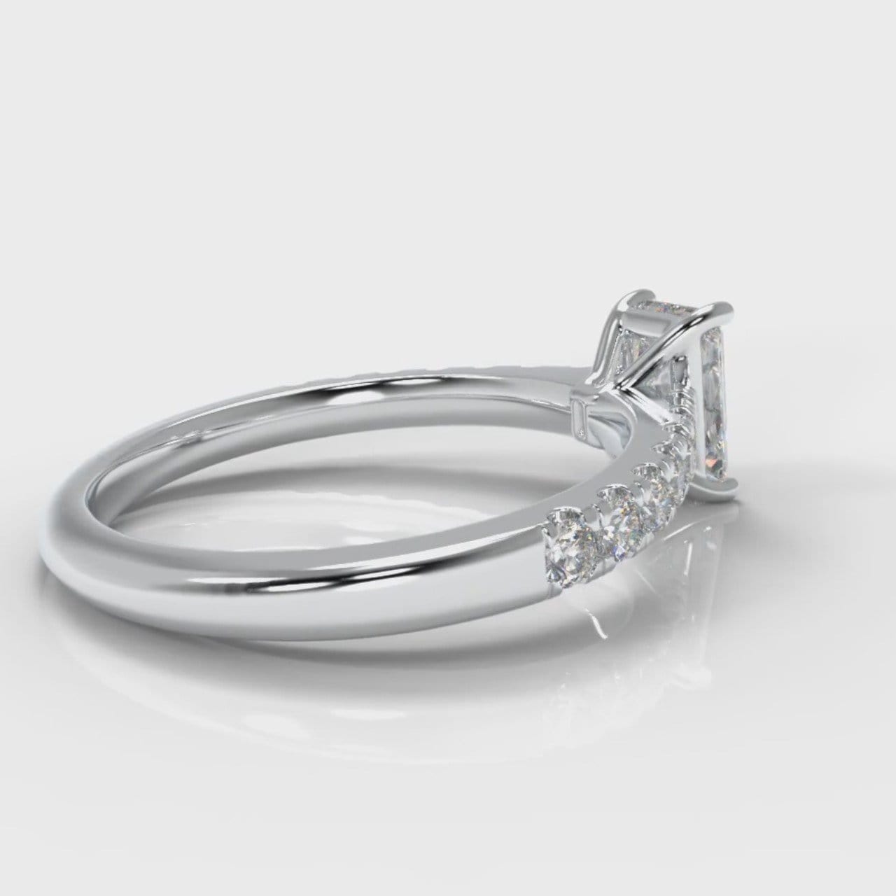 Carrée Micropavé Radiant Cut Diamond Engagement Ring