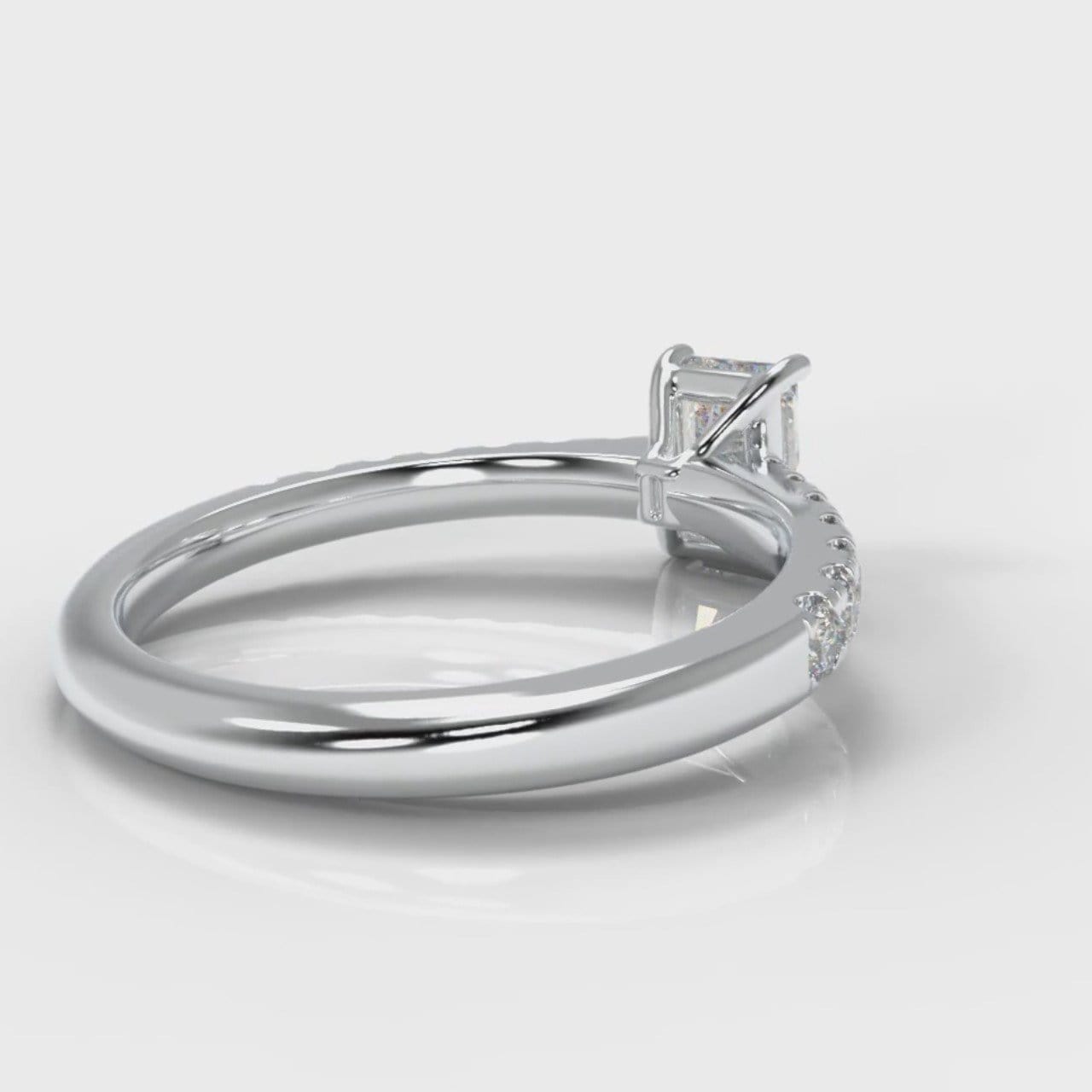 Carrée Micropavé Radiant Cut Diamond Engagement Ring