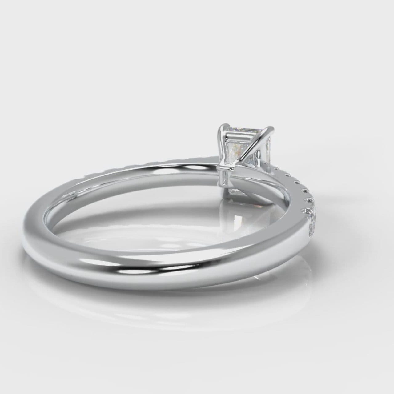 Carrée Micropavé Radiant Cut Diamond Engagement Ring