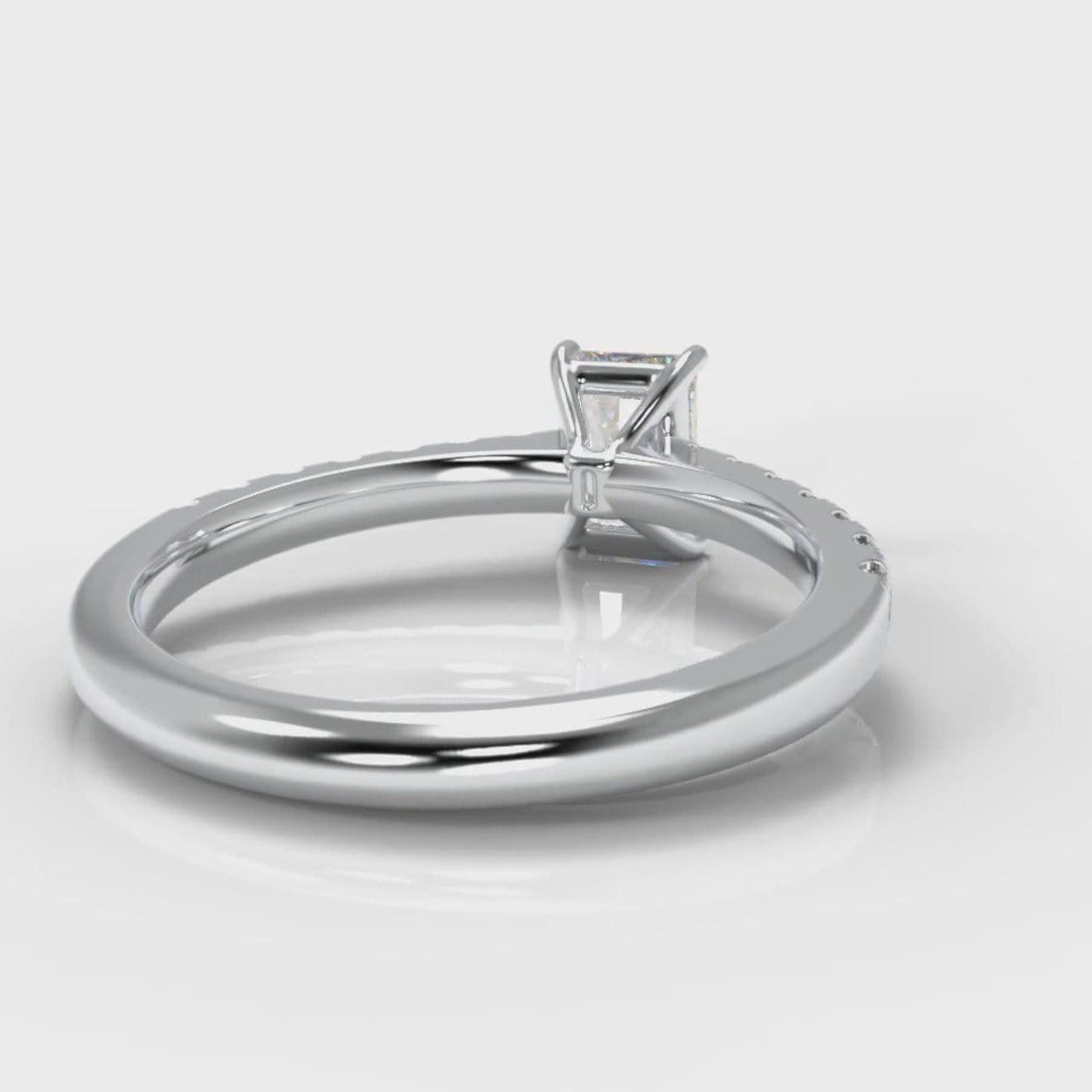 Carrée Micropavé Radiant Cut Diamond Engagement Ring