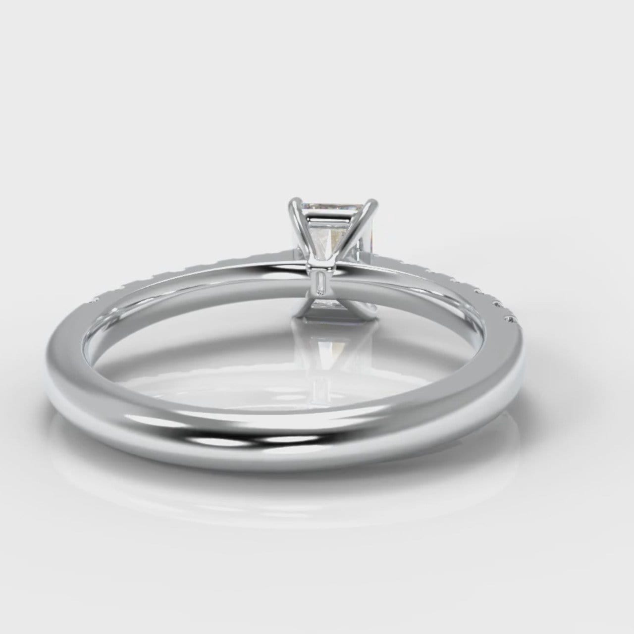 Carrée Micropavé Radiant Cut Diamond Engagement Ring