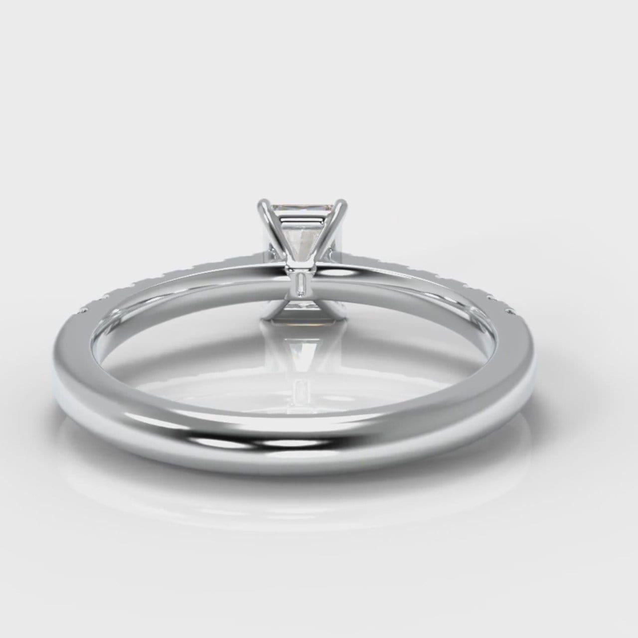 Carrée Micropavé Radiant Cut Diamond Engagement Ring