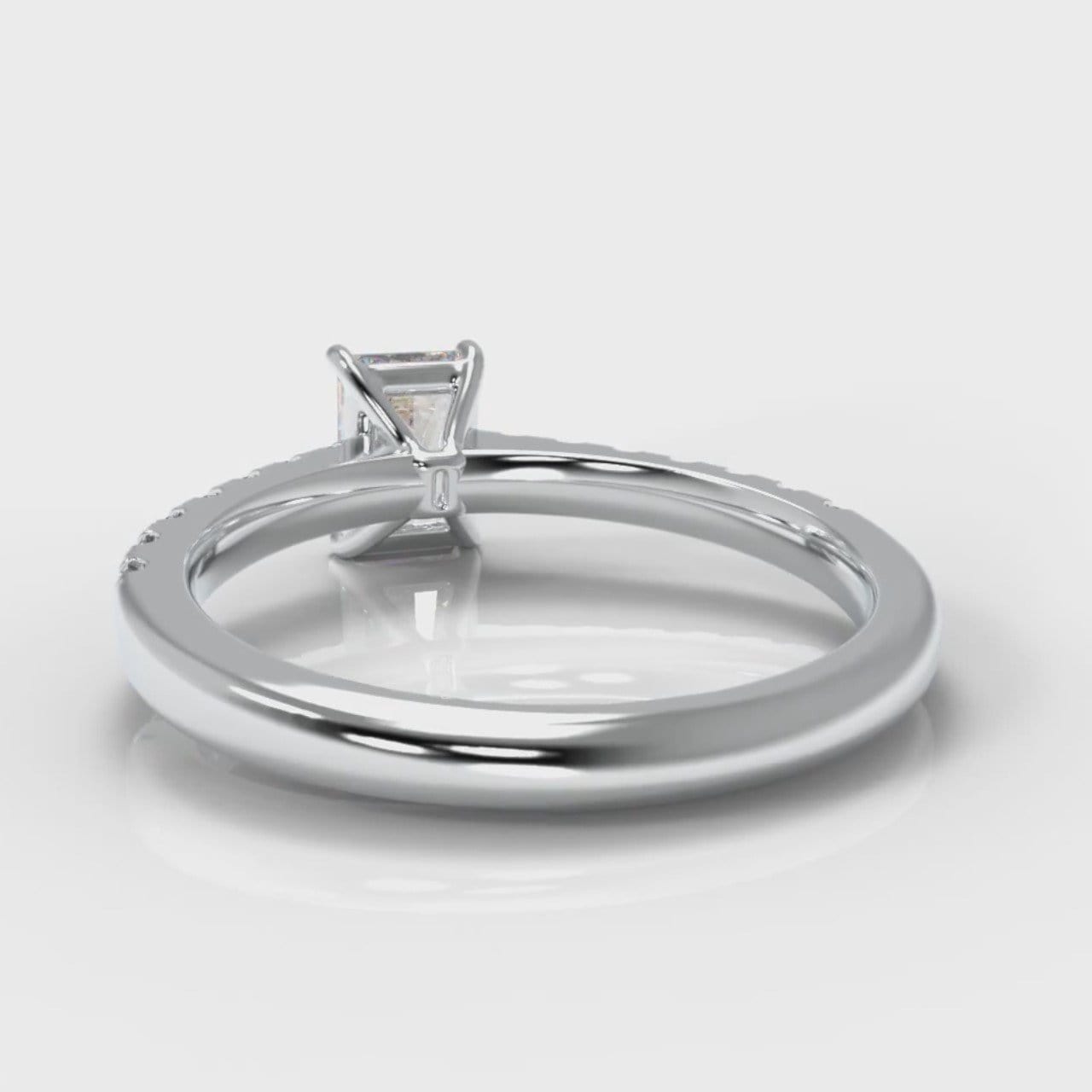 Carrée Micropavé Radiant Cut Diamond Engagement Ring