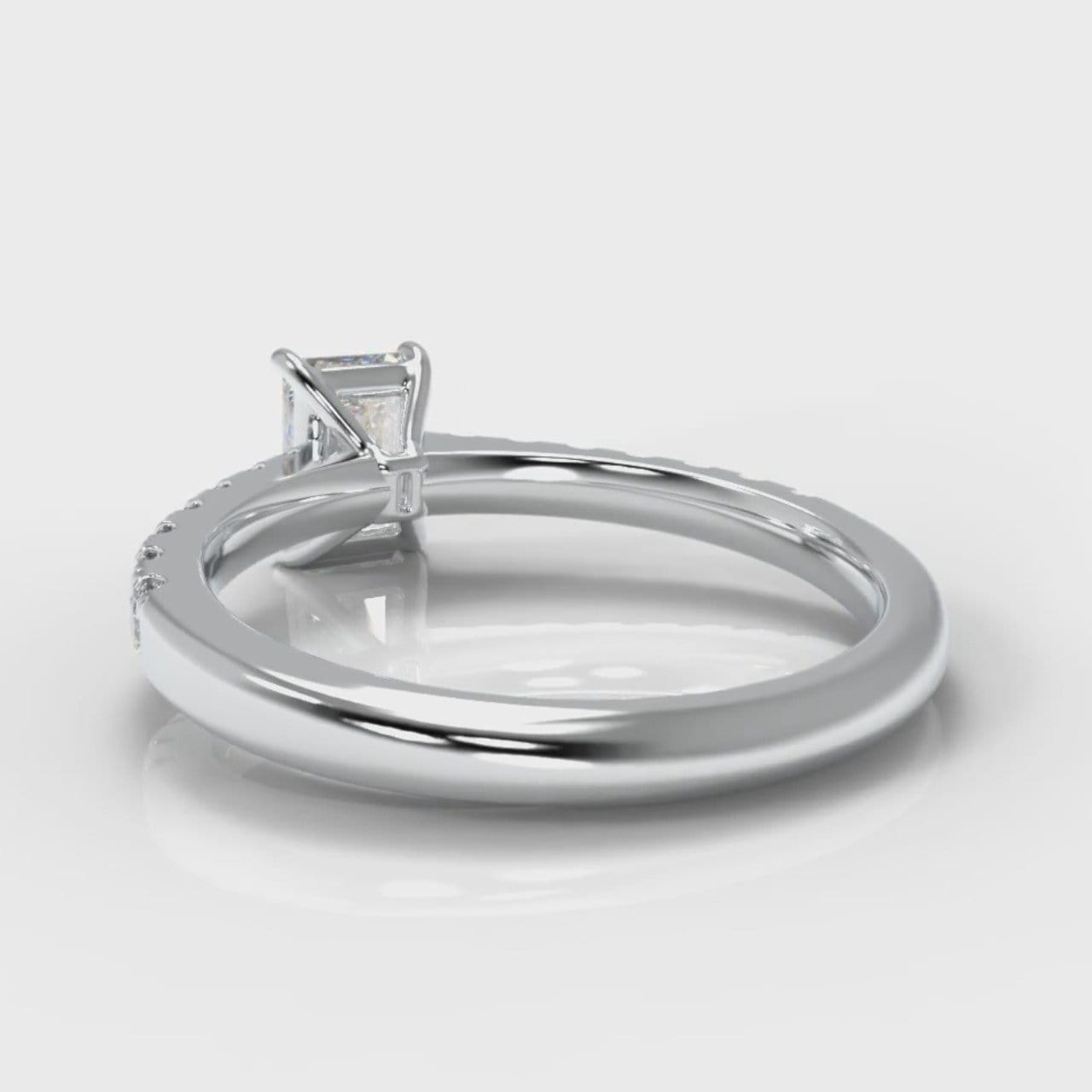 Carrée Micropavé Radiant Cut Diamond Engagement Ring