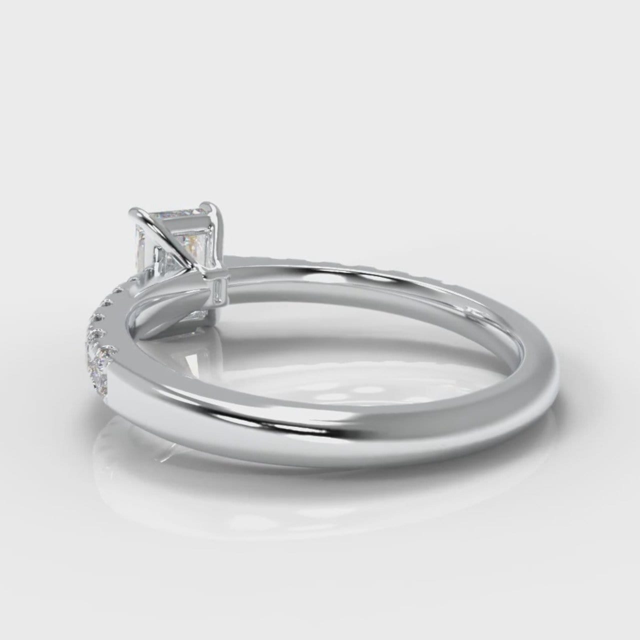 Carrée Micropavé Radiant Cut Diamond Engagement Ring