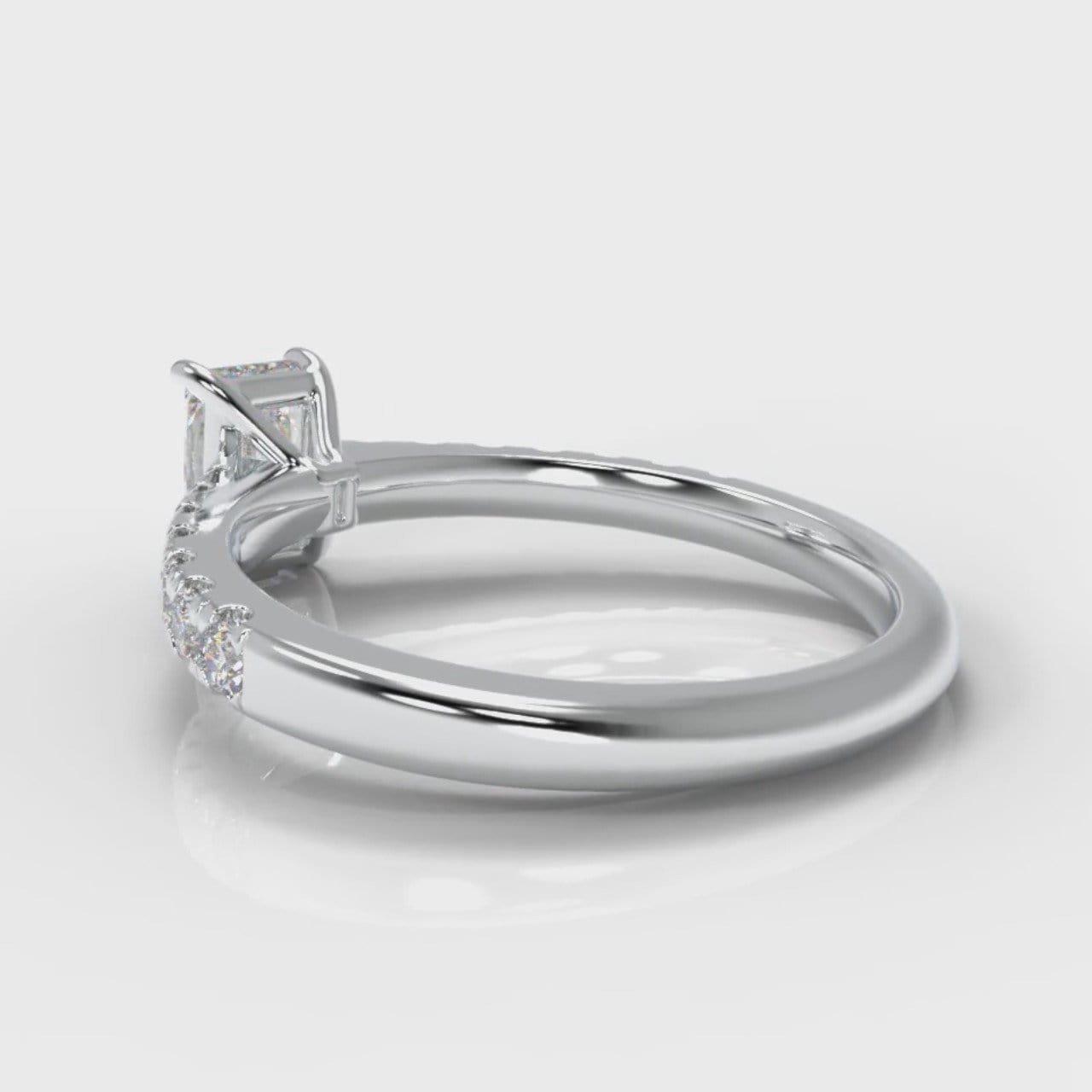Carrée Micropavé Radiant Cut Diamond Engagement Ring