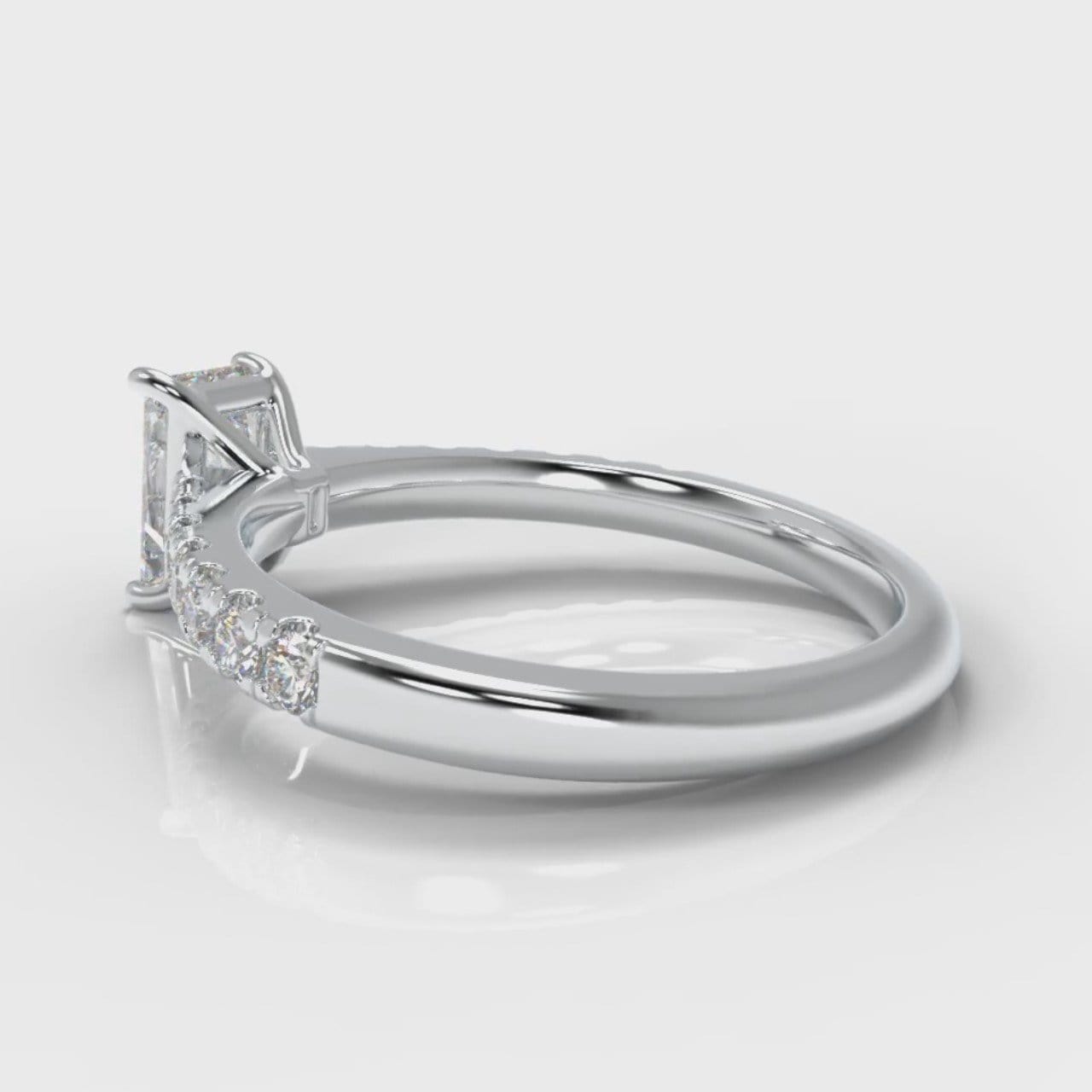 Carrée Micropavé Radiant Cut Diamond Engagement Ring