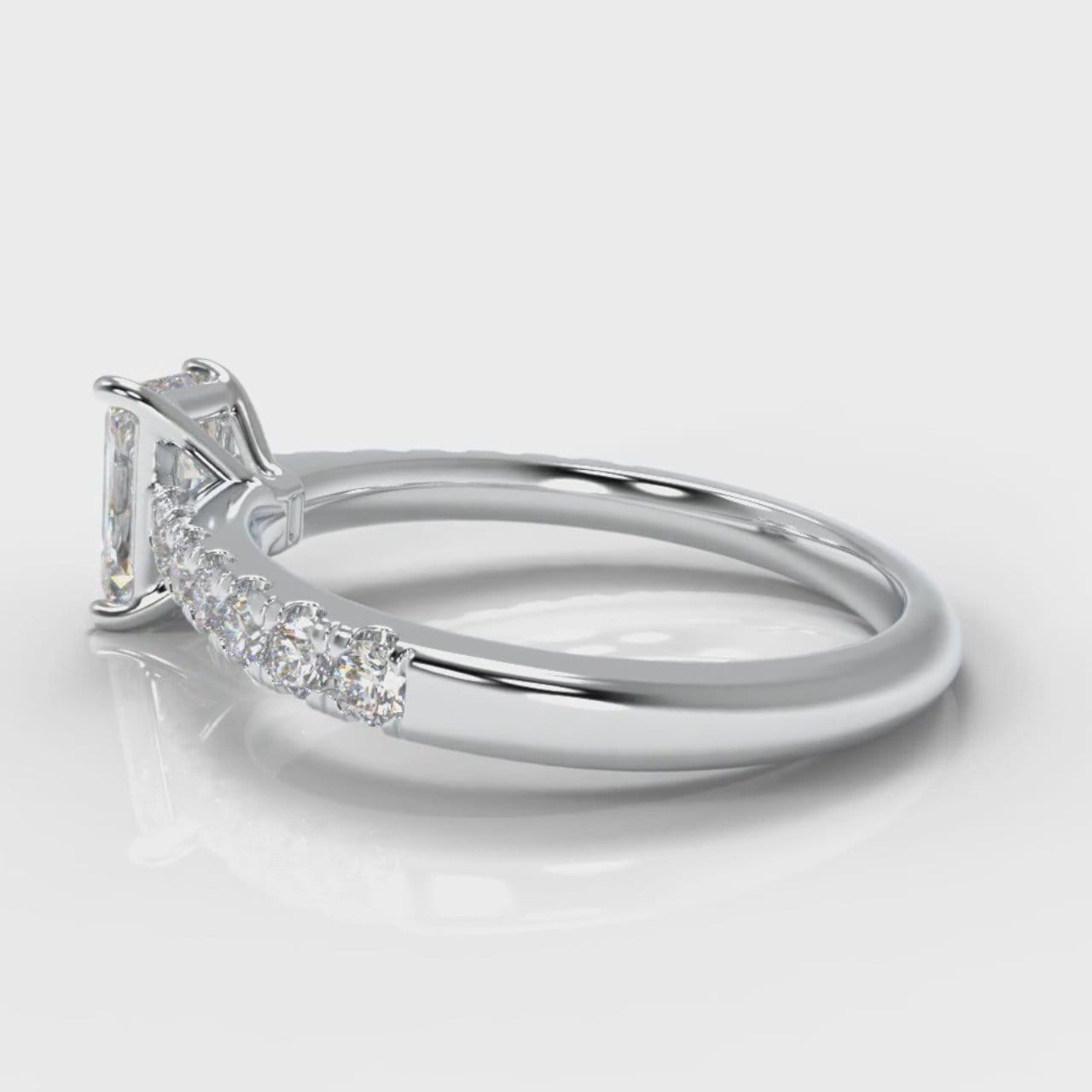 Carrée Micropavé Radiant Cut Diamond Engagement Ring