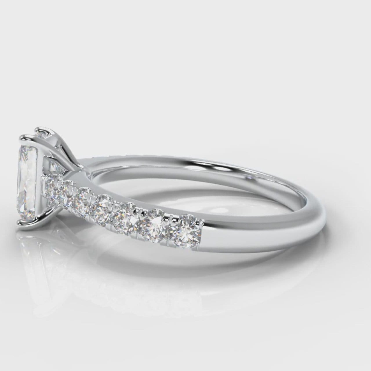 Carrée Micropavé Radiant Cut Diamond Engagement Ring