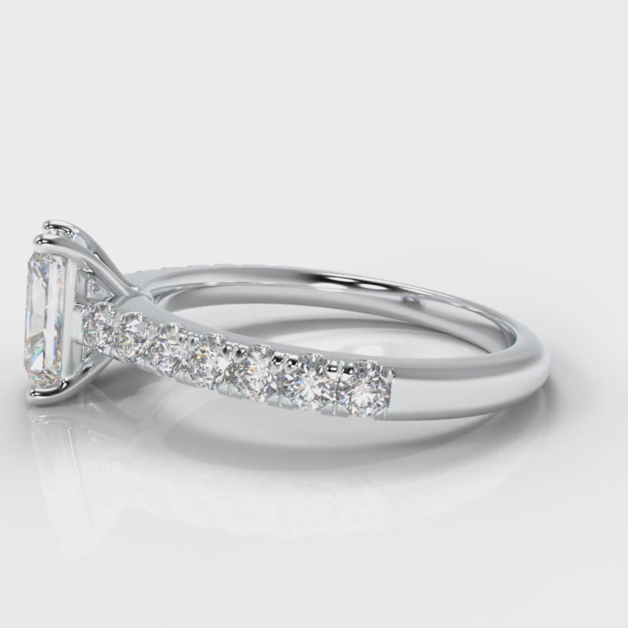 Carrée Micropavé Radiant Cut Diamond Engagement Ring