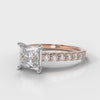Carrée Micropavé Princess Cut Diamond Engagement Ring - Rose Gold