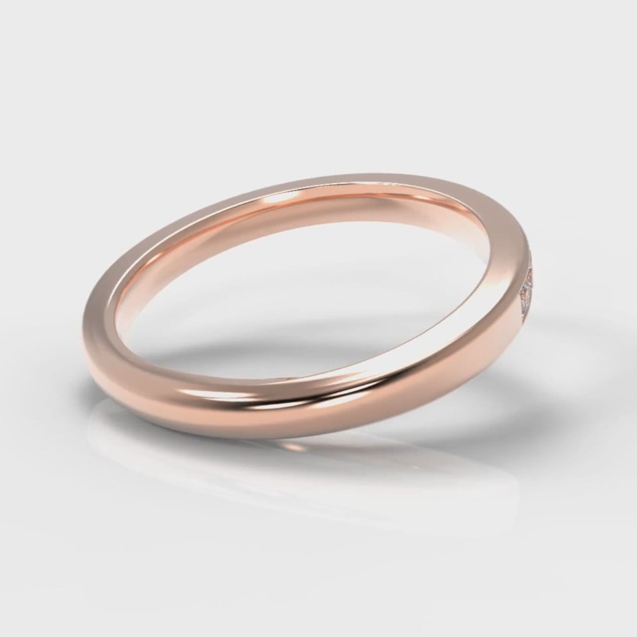 Channel Set Diamond Wedding Ring - Rose Gold