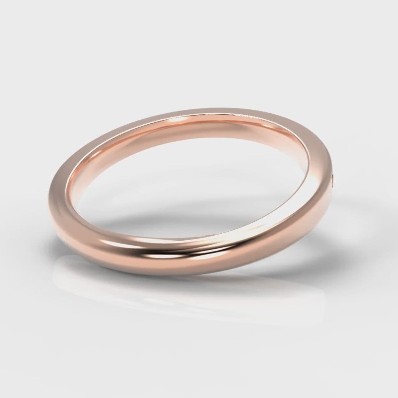 Channel Set Diamond Wedding Ring - Rose Gold