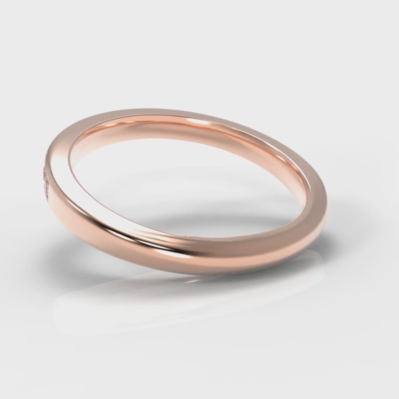 Channel Set Diamond Wedding Ring - Rose Gold