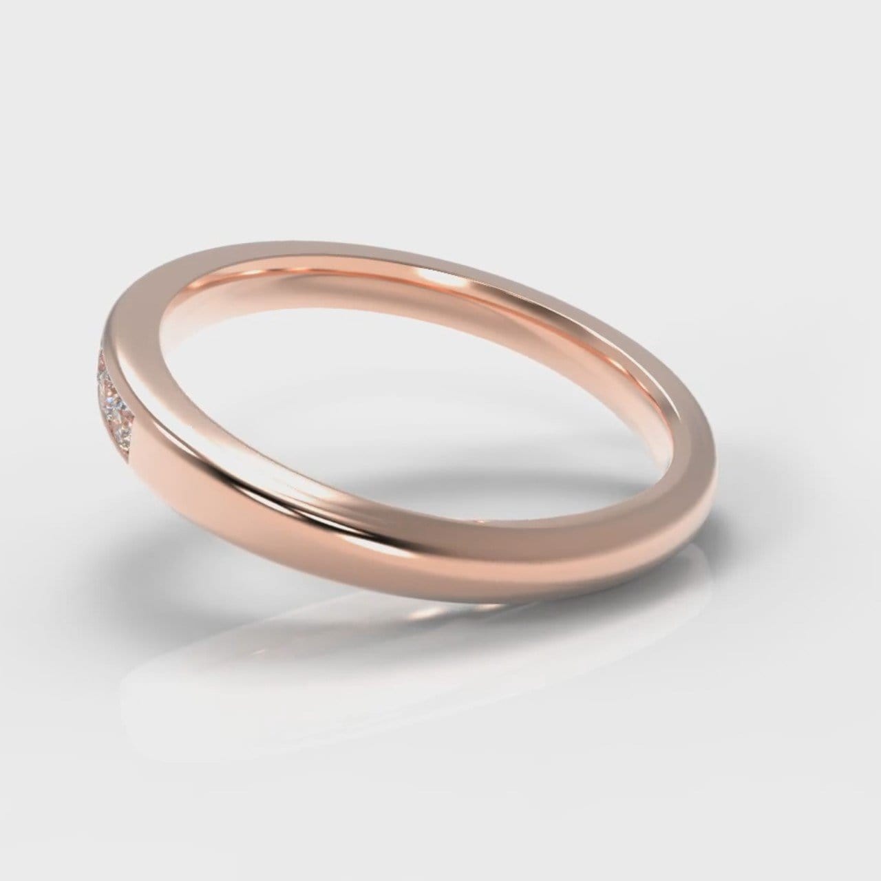Channel Set Diamond Wedding Ring - Rose Gold