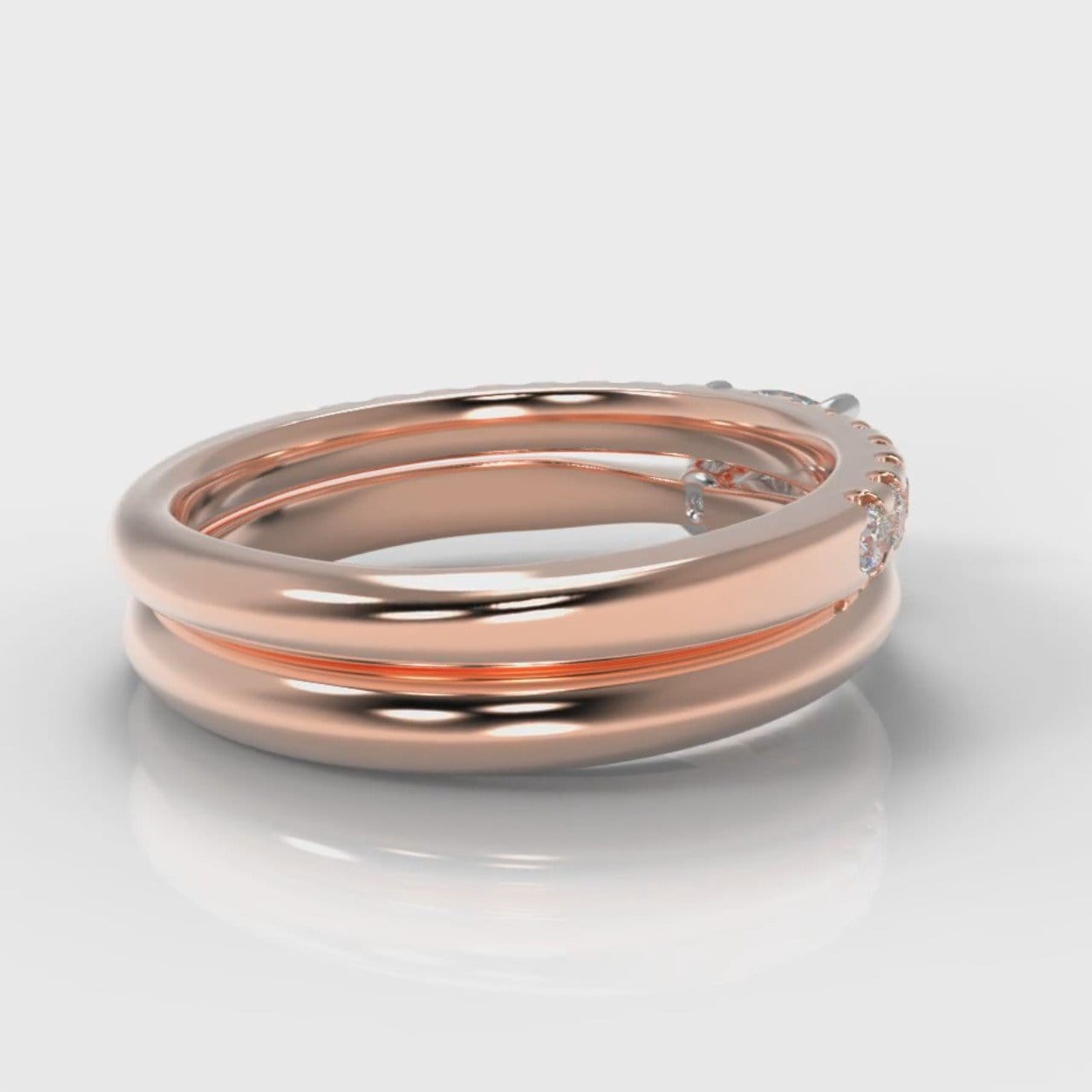 Carrée Solitaire Cushion Cut Diamond Bridal Set - Rose Gold