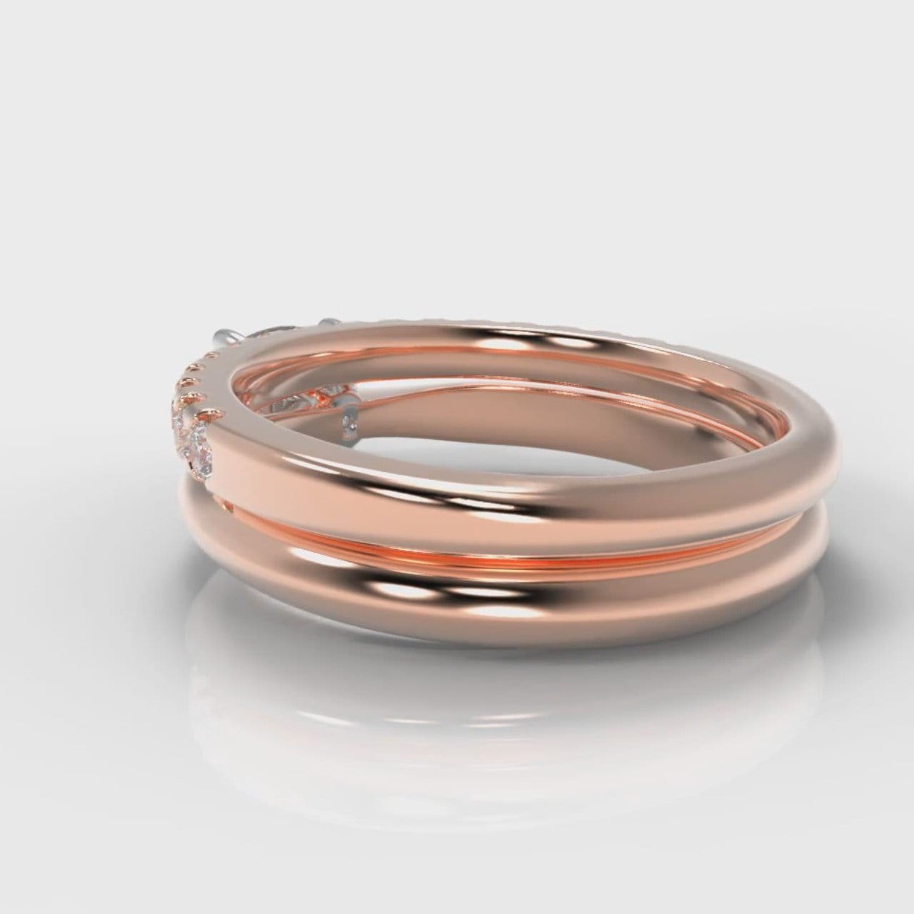 Carrée Solitaire Cushion Cut Diamond Bridal Set - Rose Gold