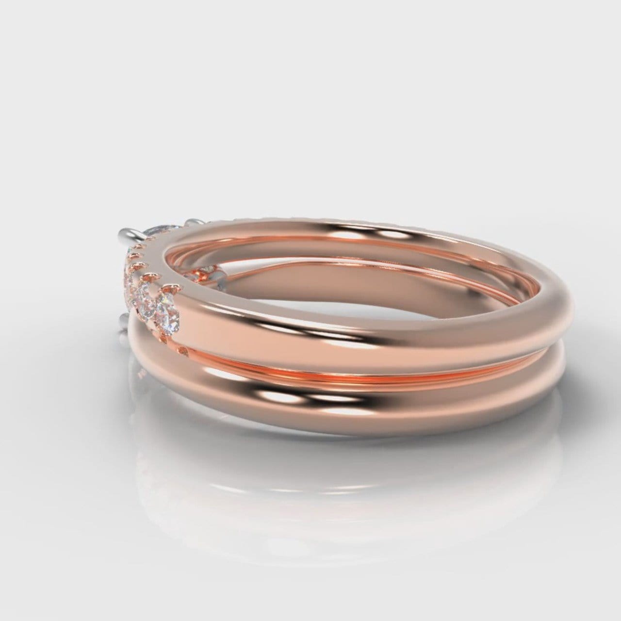 Carrée Solitaire Cushion Cut Diamond Bridal Set - Rose Gold