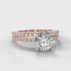 Petite Micropavé Round Brilliant Cut Diamond Bridal Set - Rose Gold