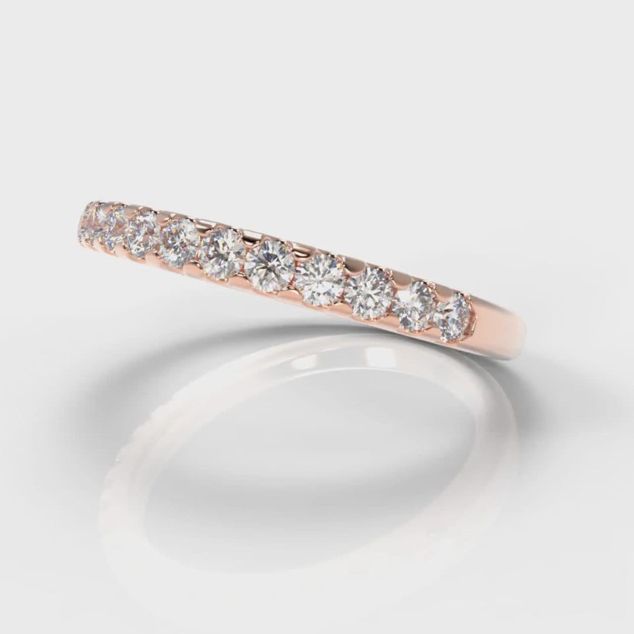 Micropavé Diamond Wedding Ring - Rose Gold