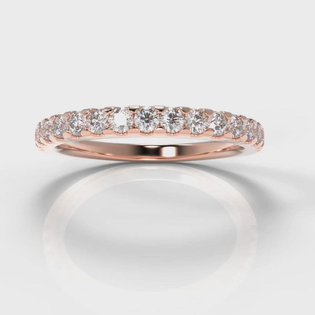 Micropavé Diamond Wedding Ring - Rose Gold