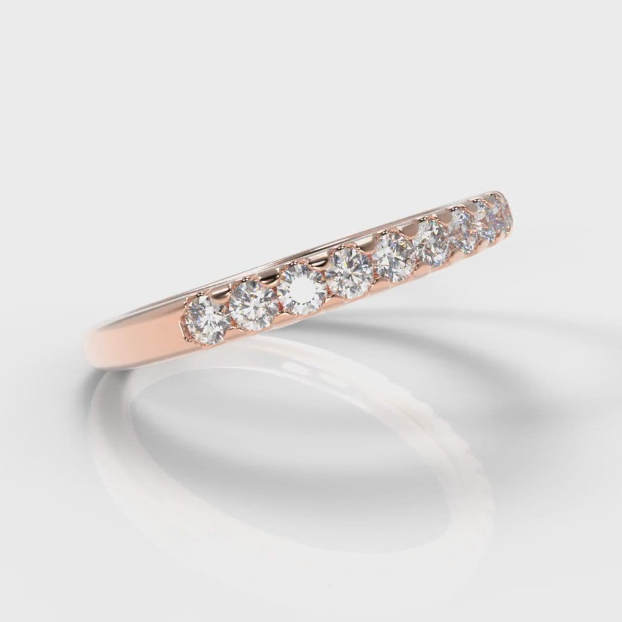 Micropavé Diamond Wedding Ring - Rose Gold