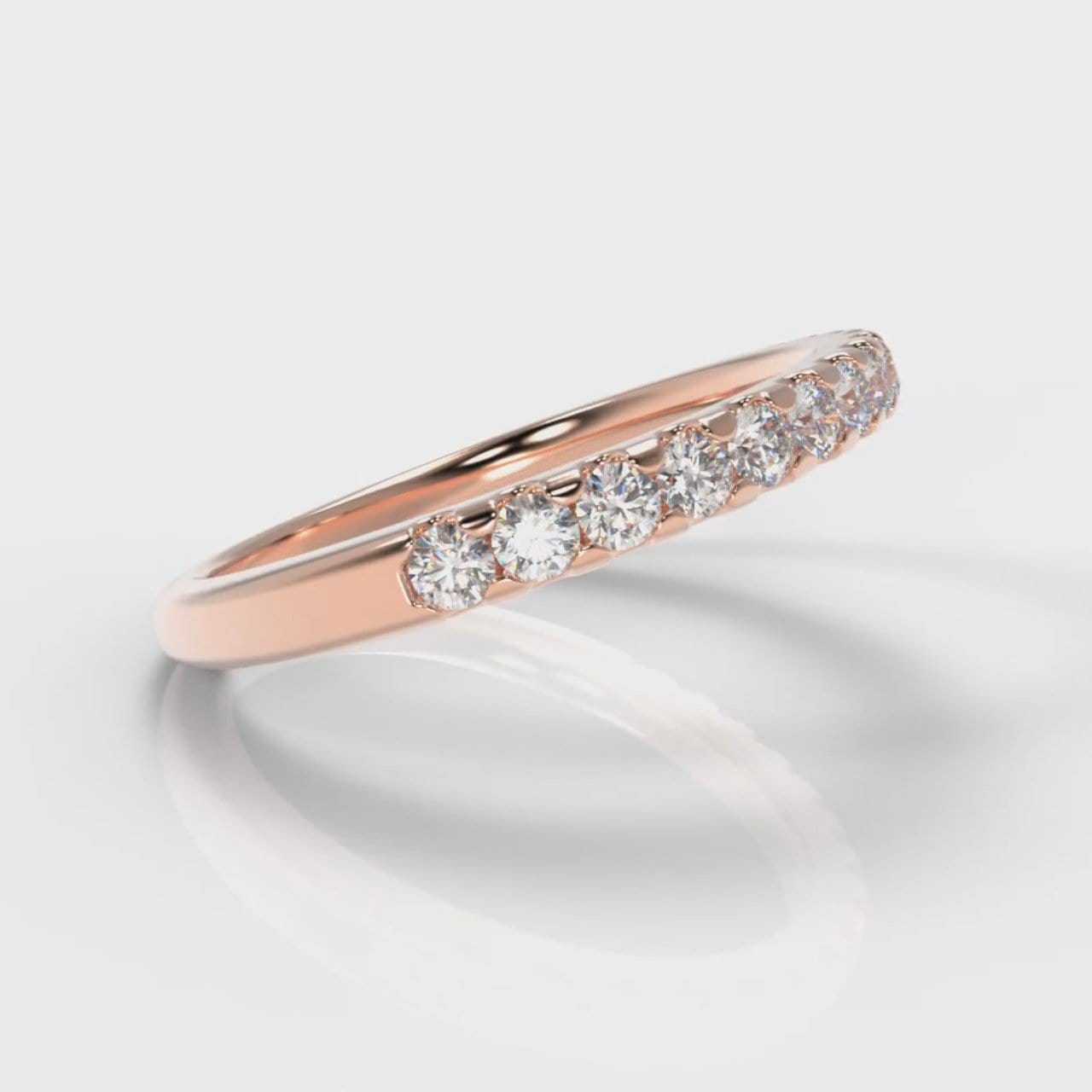 Micropavé Diamond Wedding Ring - Rose Gold