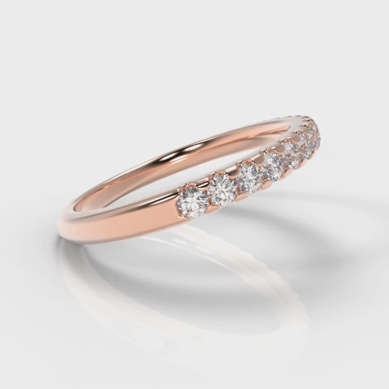 Micropavé Diamond Wedding Ring - Rose Gold