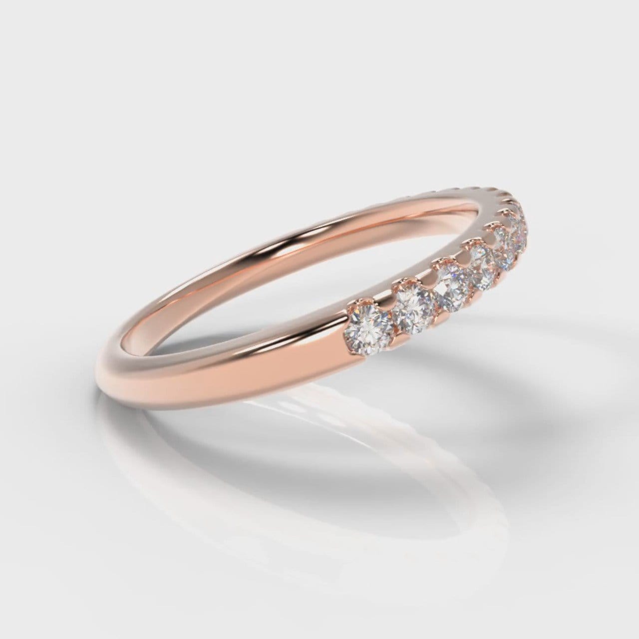 Micropavé Diamond Wedding Ring - Rose Gold