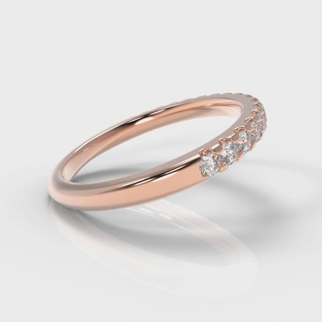 Micropavé Diamond Wedding Ring - Rose Gold