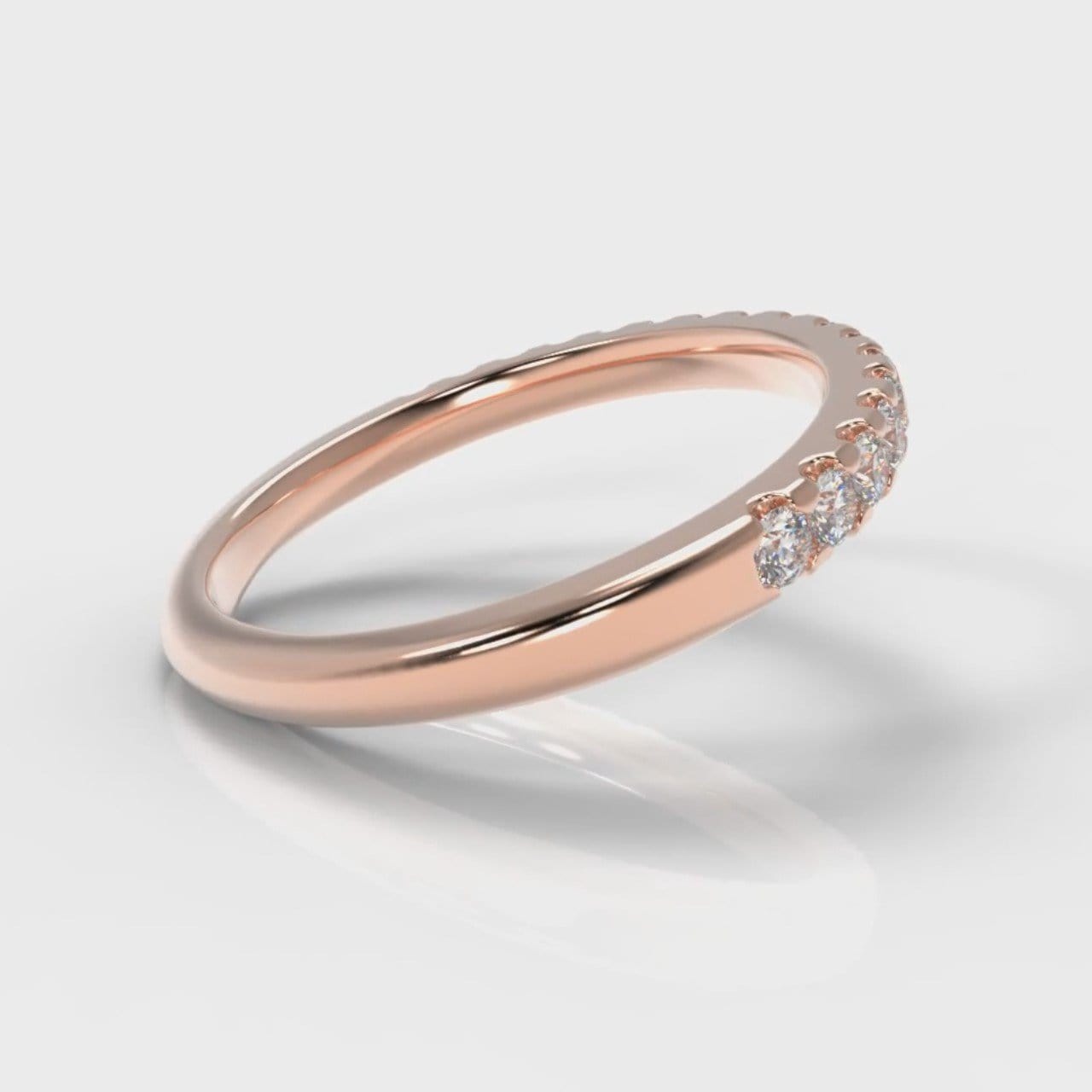 Micropavé Diamond Wedding Ring - Rose Gold