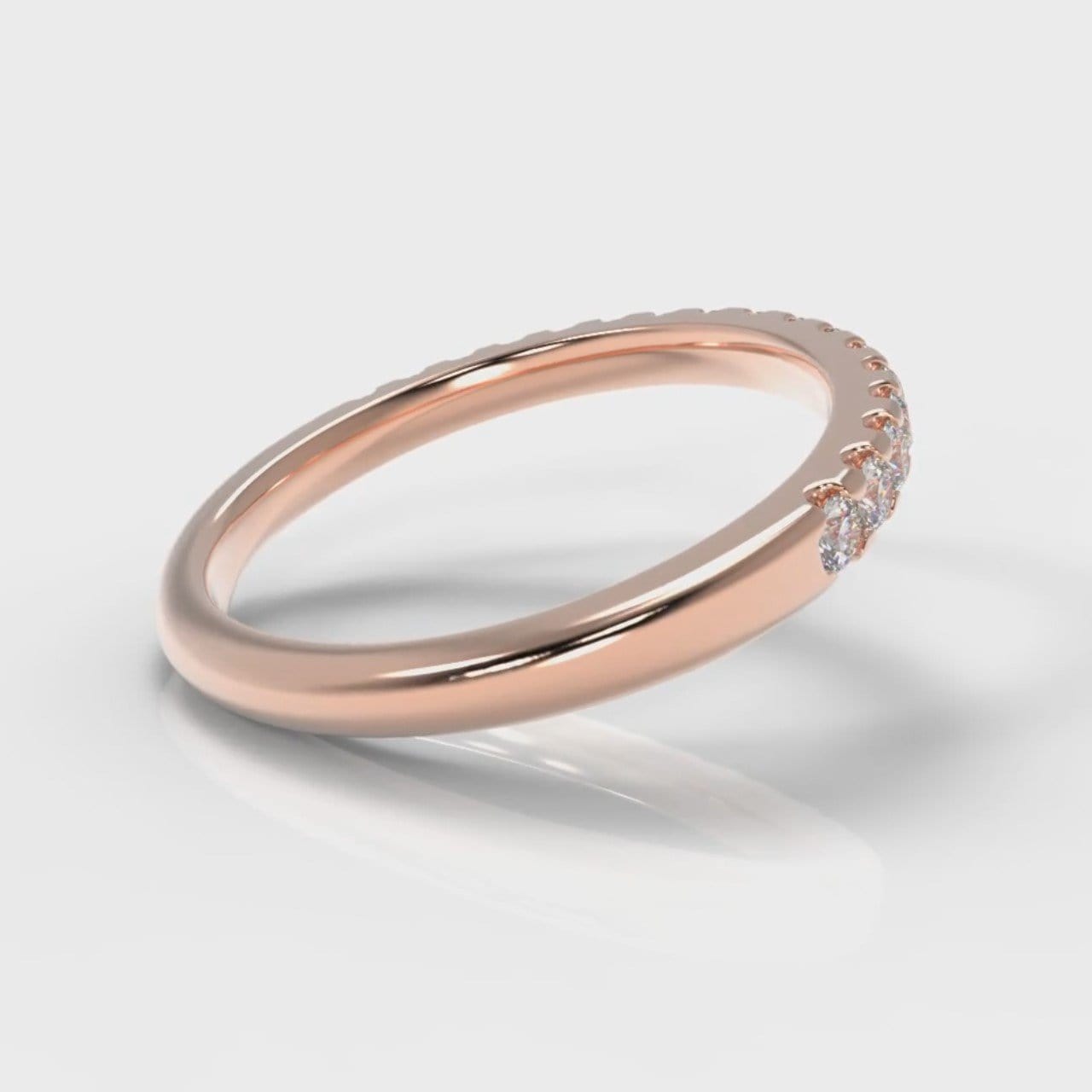 Micropavé Diamond Wedding Ring - Rose Gold