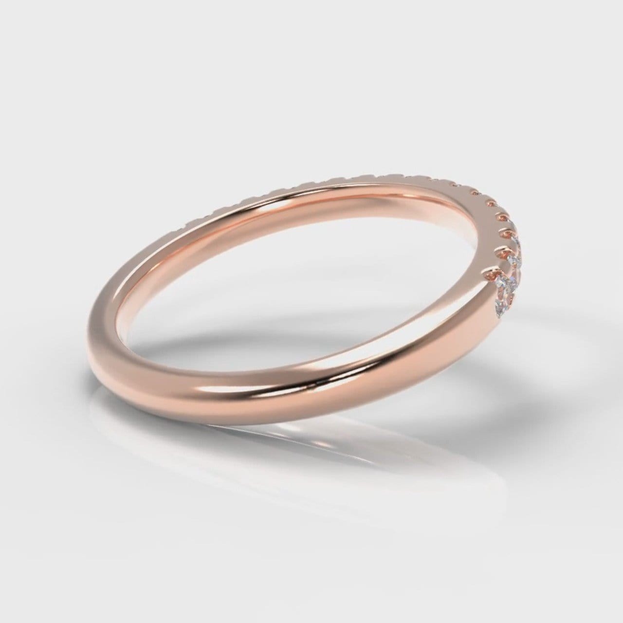 Micropavé Diamond Wedding Ring - Rose Gold