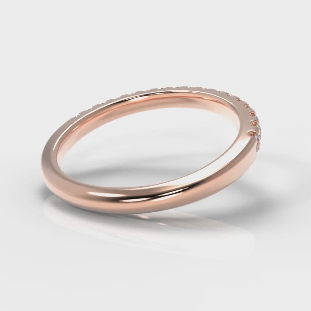 Micropavé Diamond Wedding Ring - Rose Gold