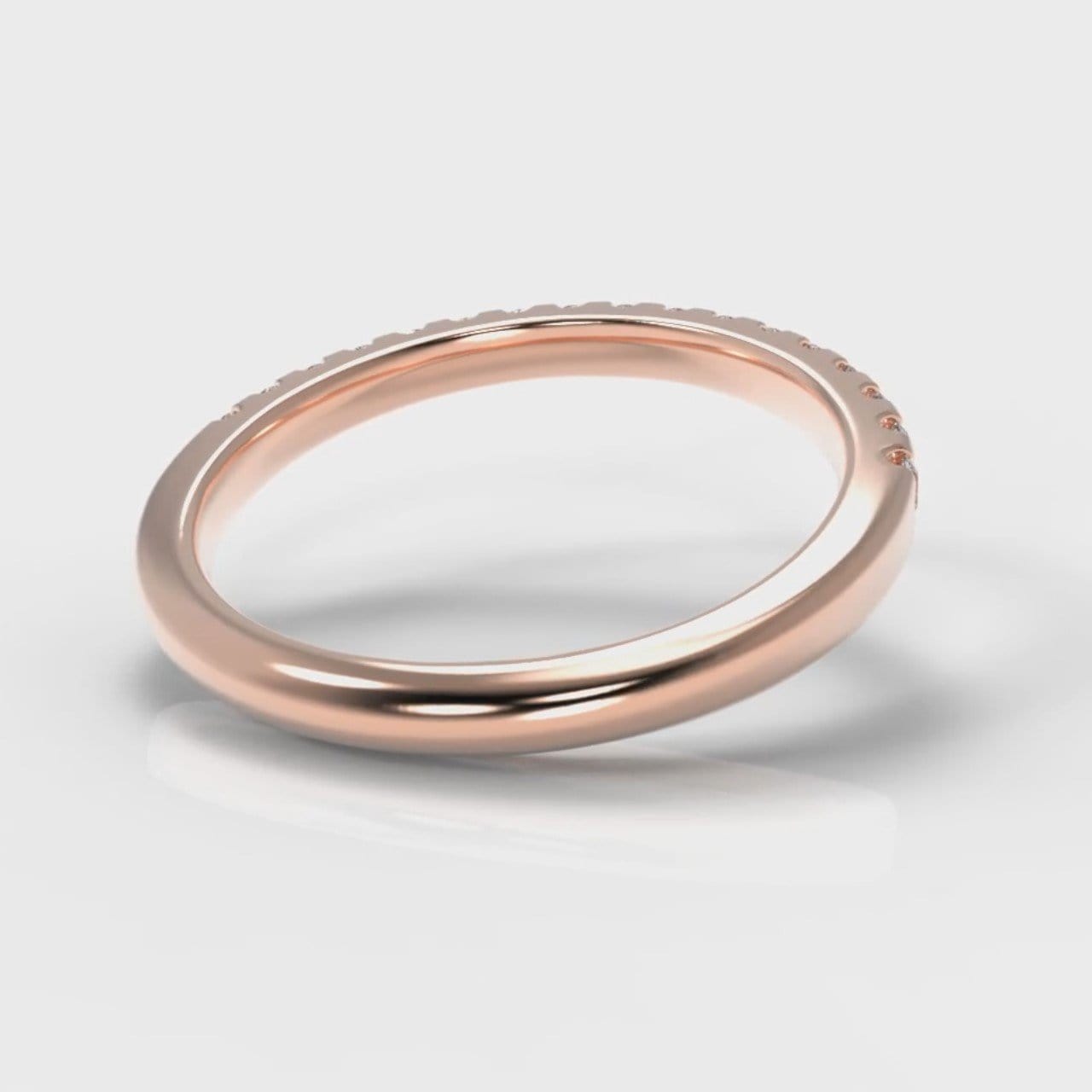 Micropavé Diamond Wedding Ring - Rose Gold